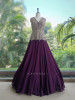 Seravelle Purple Net &amp; Georgette Indo-Western Peplum Lehenga Set