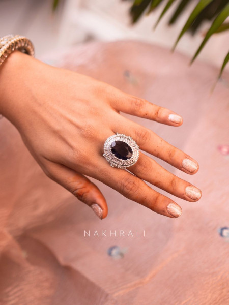 Regal Purple Gemstone Adjustable Ring