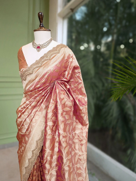 Samaira Wine Zari Leaf Weave Saree