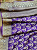 Varnika Purple Banarasi Saree with Gota Border