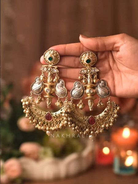 Rasika Ruby Kashmiri Chandbali Earrings