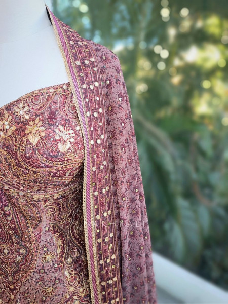 Anika Brown Suit Set with Gota Patti Work