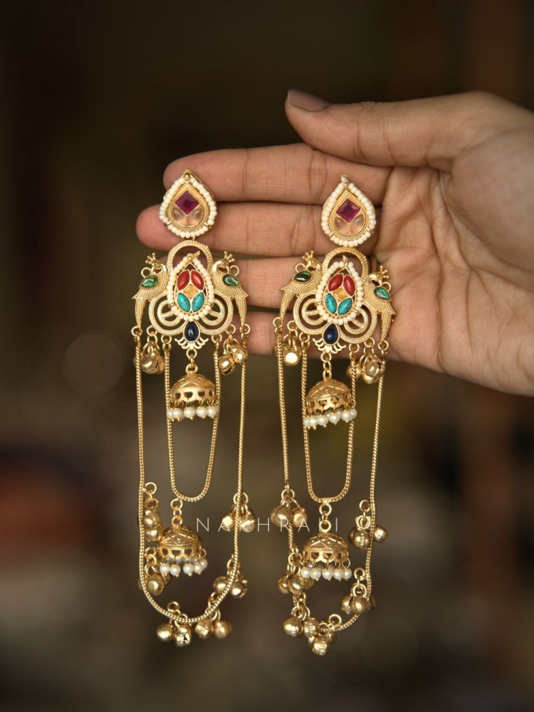 Image of Aurevia Red Heritage Long Earrings