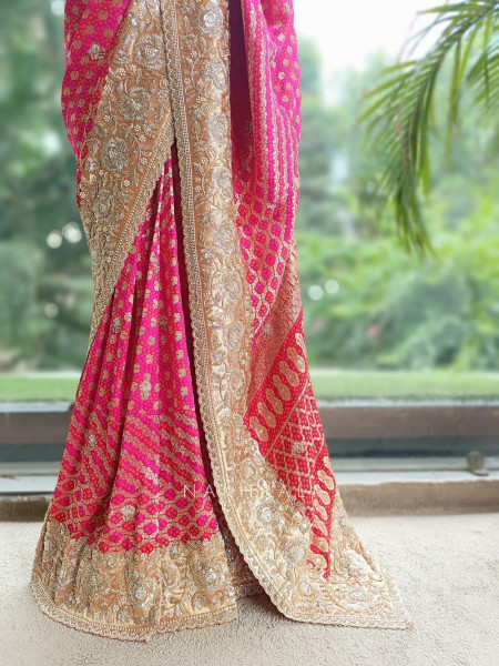 Kritisha Magenta Saree with Readymade Blouse