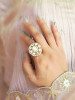 Radiant Crystal Floral Adjustable Ring