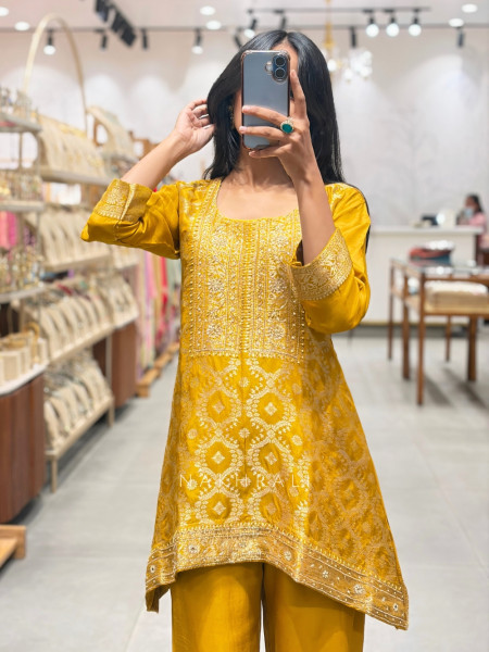 Aarohi Yellow Festive Tunic Set