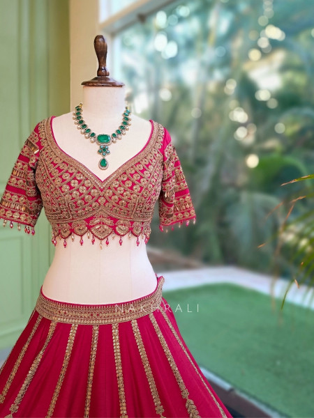 Samraddhi Crimson Red Bridal Lehenga Set