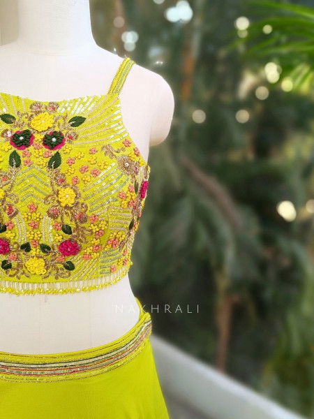 Virelza Zari, Thread and Sequin Embroidered Lehenga Set