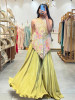 Floral Mehndi Green Indo-Western Palazzo Set with Sequin Work