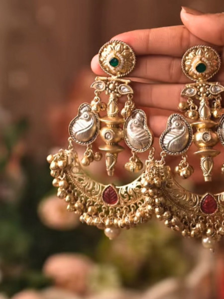 Rasika Ruby Kashmiri Chandbali Earrings