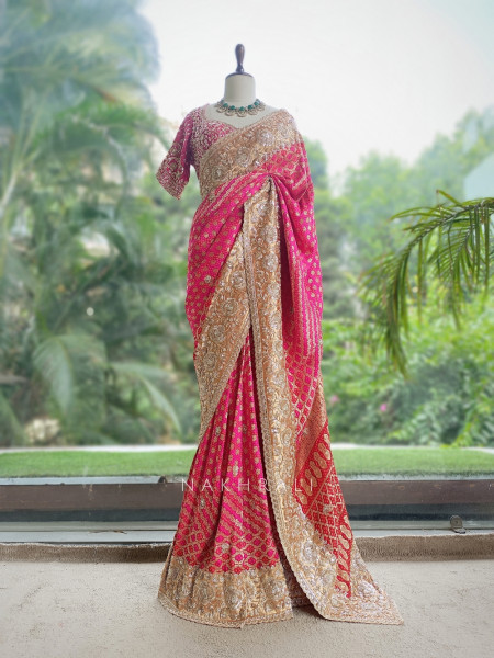 Kritisha Magenta Saree with Readymade Blouse