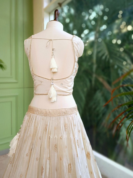 Ivory White Lehenga with Zardozi Embroidery Work