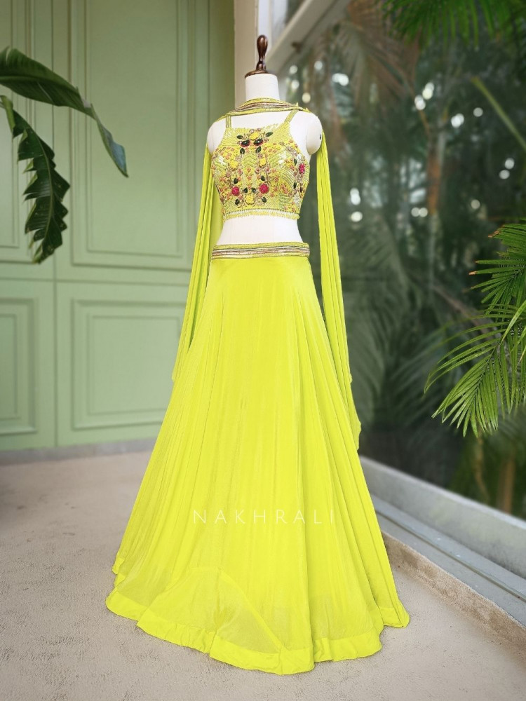 Image of Virelza Zari, Thread and Sequin Embroidered Lehenga Set