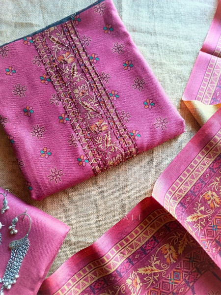 Winter Weaves Maroon Woolen Suit Set