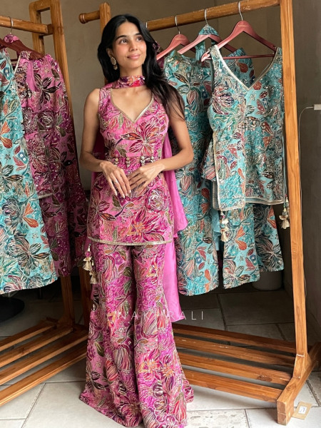 Renaissance Purple Indo Western Palazzo Set