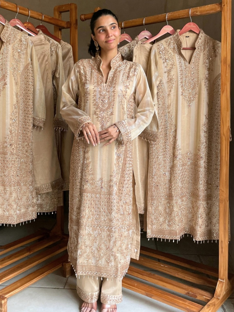 Image of Sheen-e-Diyar Embroidered Golden Set