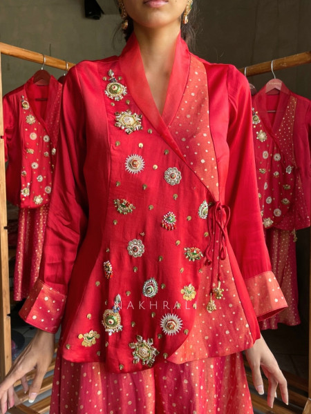 Mirai Red Indo-Western Palazzo Set