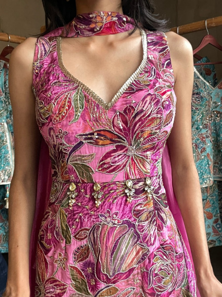 Renaissance Purple Indo Western Palazzo Set