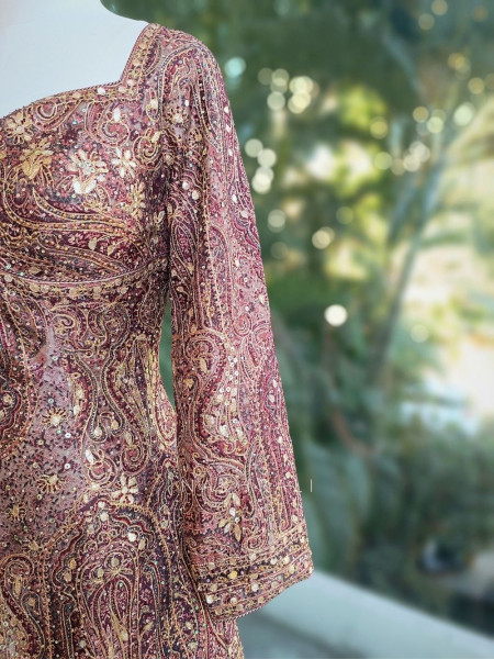 Anika Brown Suit Set with Gota Patti Work