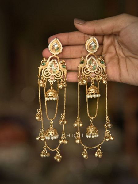 Aurevia Sea Green Heritage Long Earrings