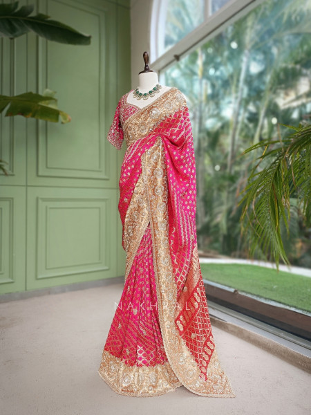 Kritisha Magenta Saree with Readymade Blouse