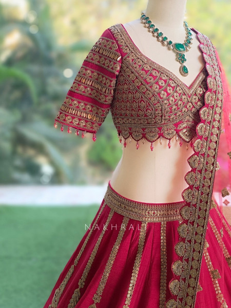 Samraddhi Crimson Red Bridal Lehenga Set