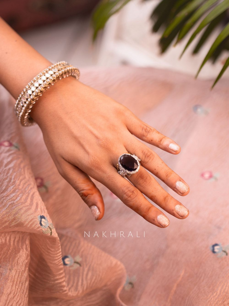 Image of Ethereal Purple Gemstone Adjustable Ring