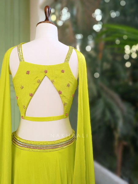 Virelza Zari, Thread and Sequin Embroidered Lehenga Set