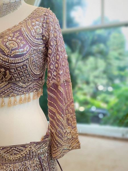 Amara Purple Embroidered  Lehenga with Sequin Work