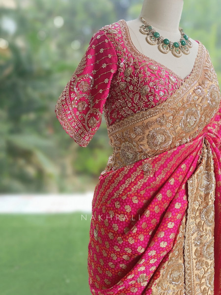 Kritisha Magenta Saree with Readymade Blouse