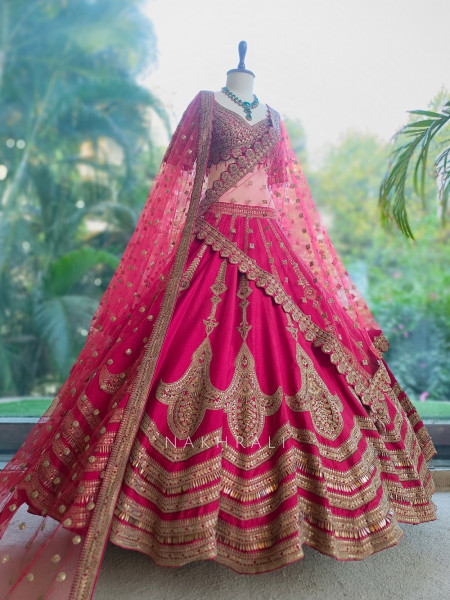 Samraddhi Crimson Red Bridal Lehenga Set
