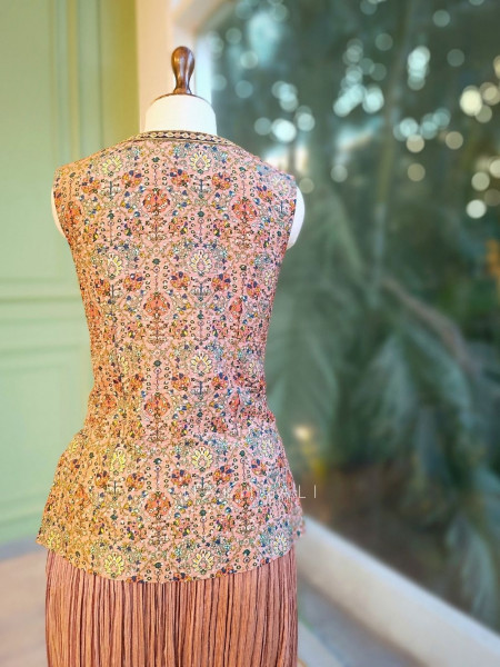 Roselle Pink Indo-Western Palazzo Set with Embroidered Jacket Top