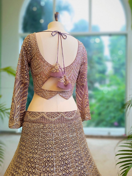Amara Purple Embroidered  Lehenga with Sequin Work