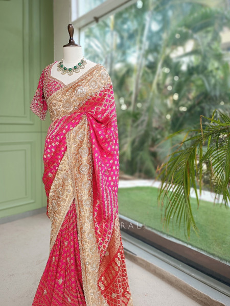 Kritisha Magenta Saree with Readymade Blouse