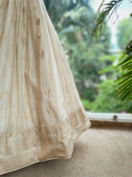 Ivory White Lehenga with Zardozi Embroidery Work