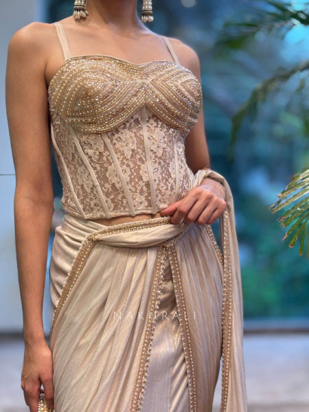 Pastel Charm Light Pink Drape Saree