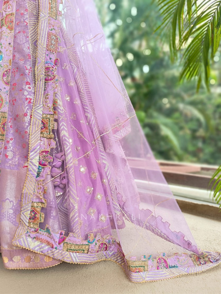 Imperial Glow Purple Lehenga with Sequin, Zari, Mirror and Gota Patti Work