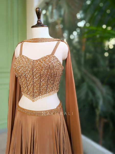 Briona Sequin and Beadwork Corset Lehenga Set