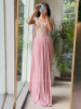 Sohvi Pink Drape Gown with Bead, Sequin, Cut Dana and Mirror Work
