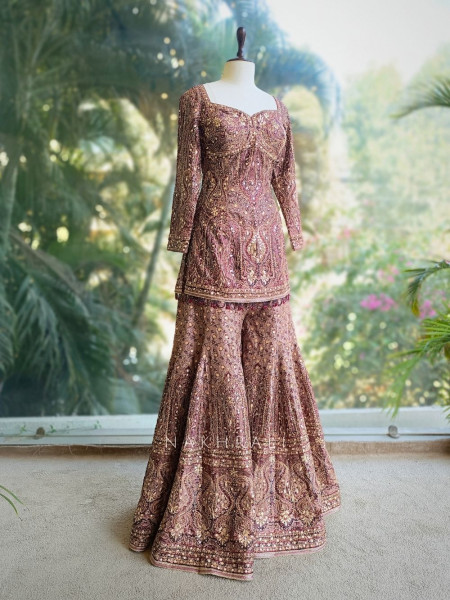 Anika Brown Suit Set with Gota Patti Work