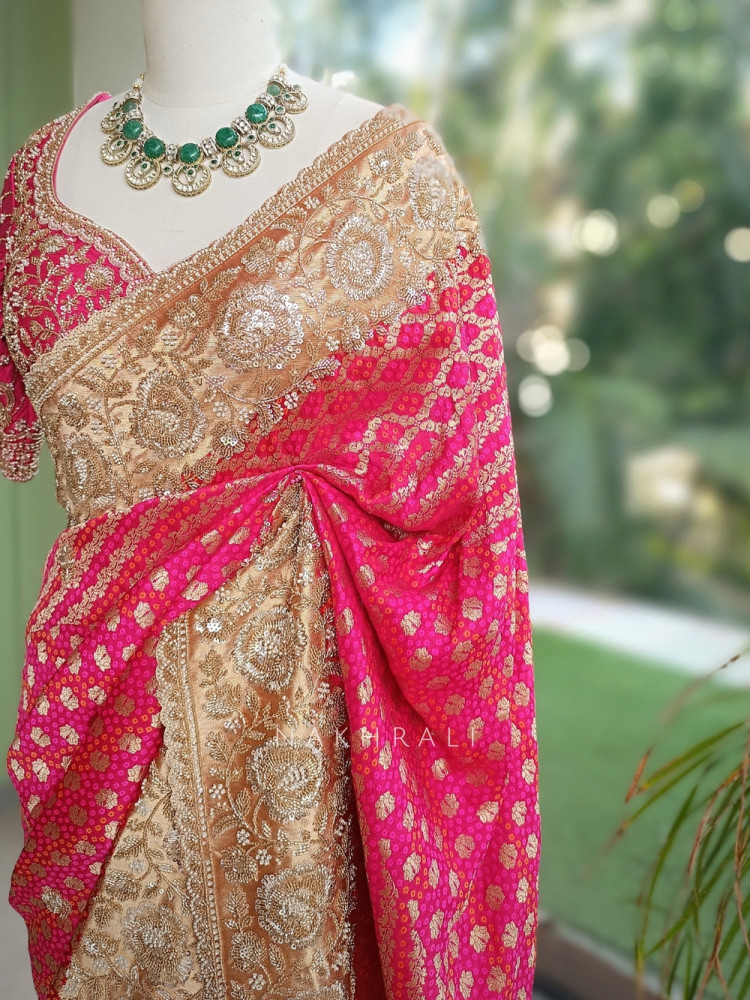 Image of Kritisha Magenta Saree with Readymade Blouse