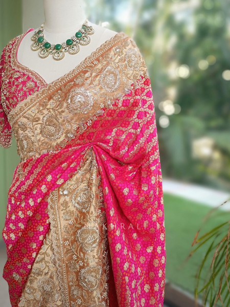 Kritisha Magenta Saree with Readymade Blouse