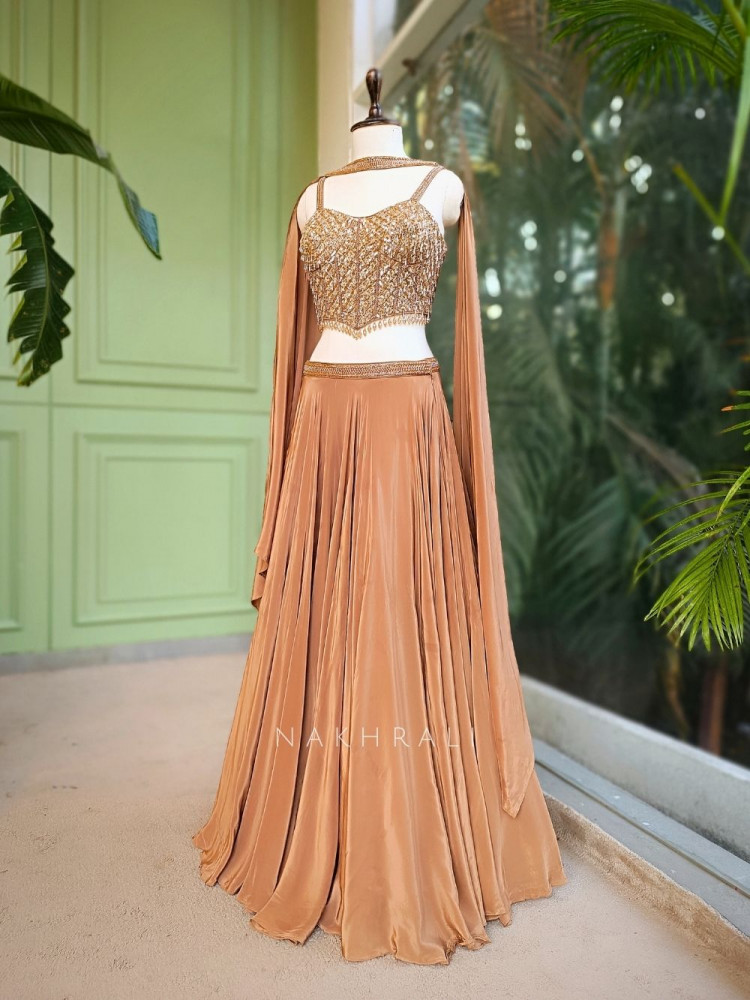 Image of Briona Sequin and Beadwork Corset Lehenga Set