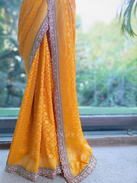 Rangini Yellow border Weave Saree