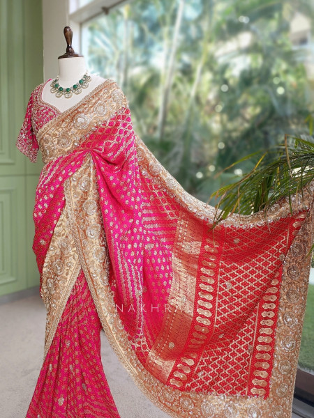Kritisha Magenta Saree with Readymade Blouse