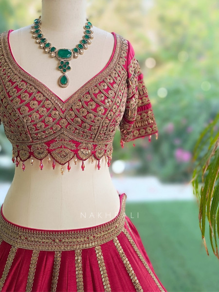 Samraddhi Crimson Red Bridal Lehenga Set