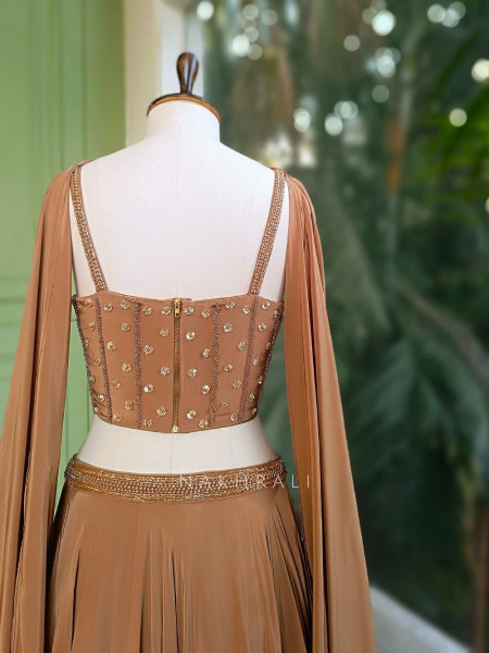 Briona Sequin and Beadwork Corset Lehenga Set