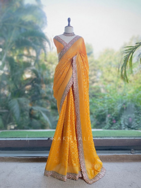 Rangini Yellow border Weave Saree