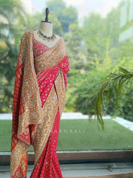 Kritisha Magenta Saree with Readymade Blouse