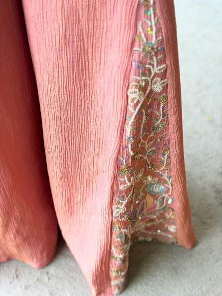 Rhea Pink Corset Indo-western Palazzo Set